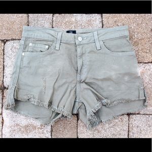 Just Black olive jean shorts